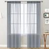 1pc Modern Solid Colour Sheer Curtain, Rod Pocket Curtains for Living Room Bedroom, Home Decoration, French Window Screen