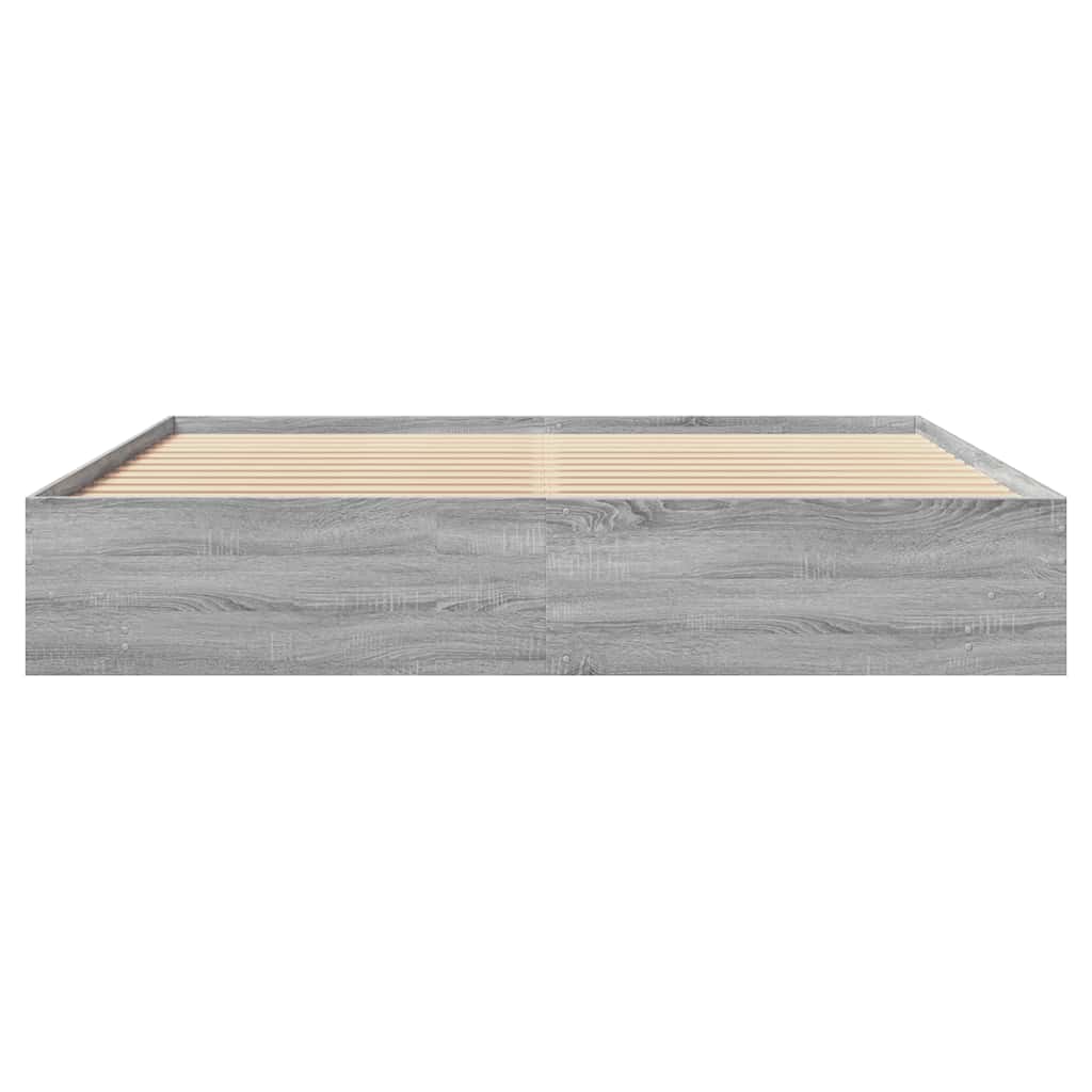 Bed Frame Gray Sonoma 200x200 cm Particleboard