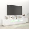vidaXL TV Cabinet with LED Lights White 200x35x40 Cm