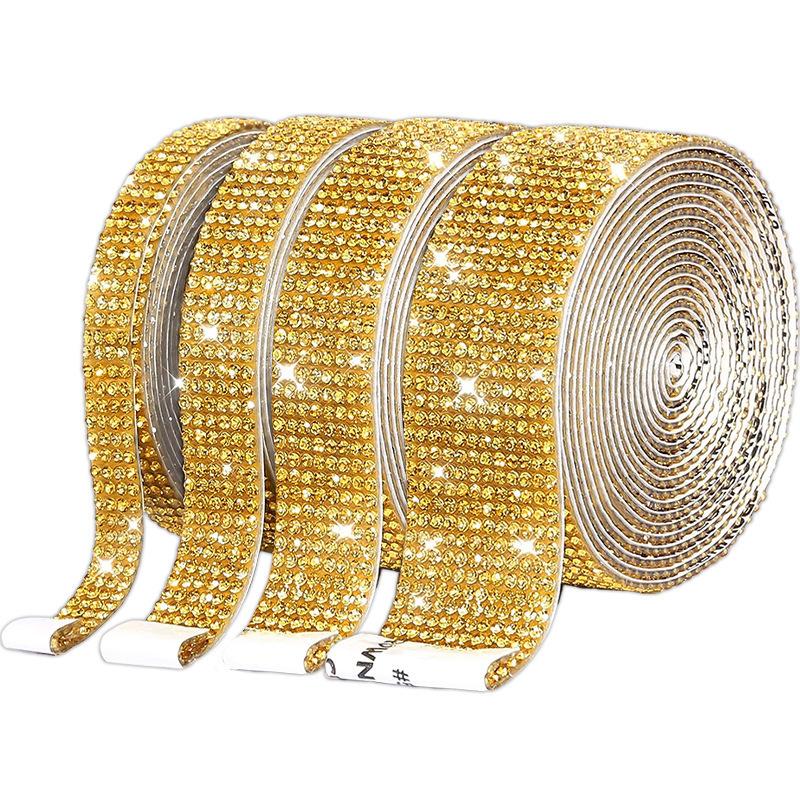 10Yard Rhinestone Ribbons Silver Self Adhesive Crystal Diamond Wrap Car Phone Bag Shoes Decoration DIY Arts Crafts Wedding Party