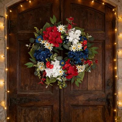 Artificial Floral Wreath for 4th of July Decorations Fourth of July Decorations July 4th Decorations Outdoor Independence Day Celebration