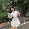 Academy Style Bubble Sleeve White Shirt Dress Children Summer French Sweet Little Waist Skirt Set