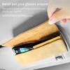 Car Sun Visor Sunglasses Case Clip Hanger Fastener Sunglasses Holder Suede PU Leather Card Ticket Storage Box Eyeglasses Holder
