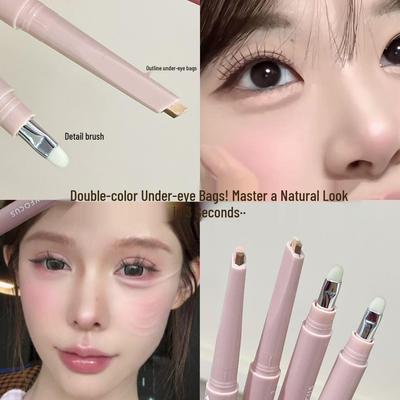 Voluminöser 3D Doppelseitiger Unteraugen-Concealer & Kontur-Highlight-Stick | Langanhaltender, Wischfester 2-in-1 Gesichts- & Lidschatten-Stick