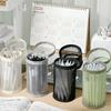 Minimalist Transparent Mesh Pencil Case Large Capacity Flip-Top Solid Color Pen Holder Portable Stationery Storage Bag