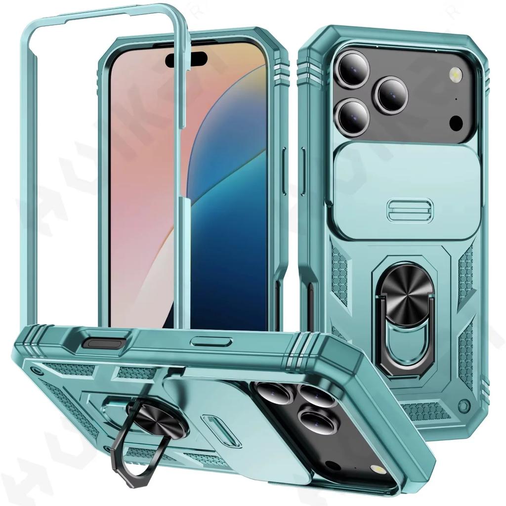Ring Holder Cameara Protective Phone Case for Apple iPhone 17 Air 16 15 14 13 12 11 Pro Max XS XR Plus with Bumper Cover