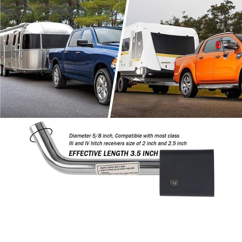 Trailer Hitch Security Lock With 360 Degree Rotation For 2 Inch And 2.5 Inch Receivers Flexible And Secure Attachment
