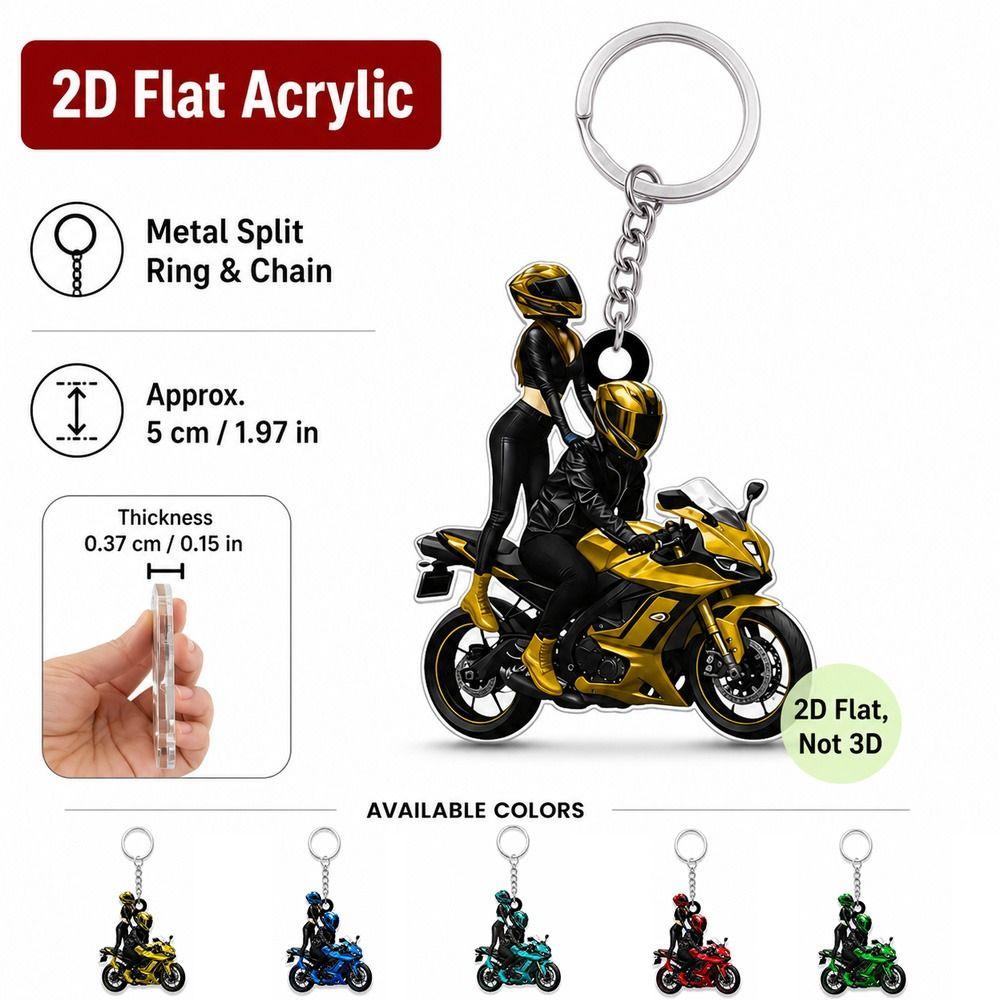 Acrylic Motorcycle Rider Keychain Motorcycle Chain Pendant  Vehicle Interior Decor