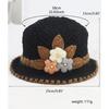 Handmade Knit Bucket Hat for Woman Teenagers Outdoor Floppy Flower Fisherman Hat Wide Brim Winter Autumn Travel Hat