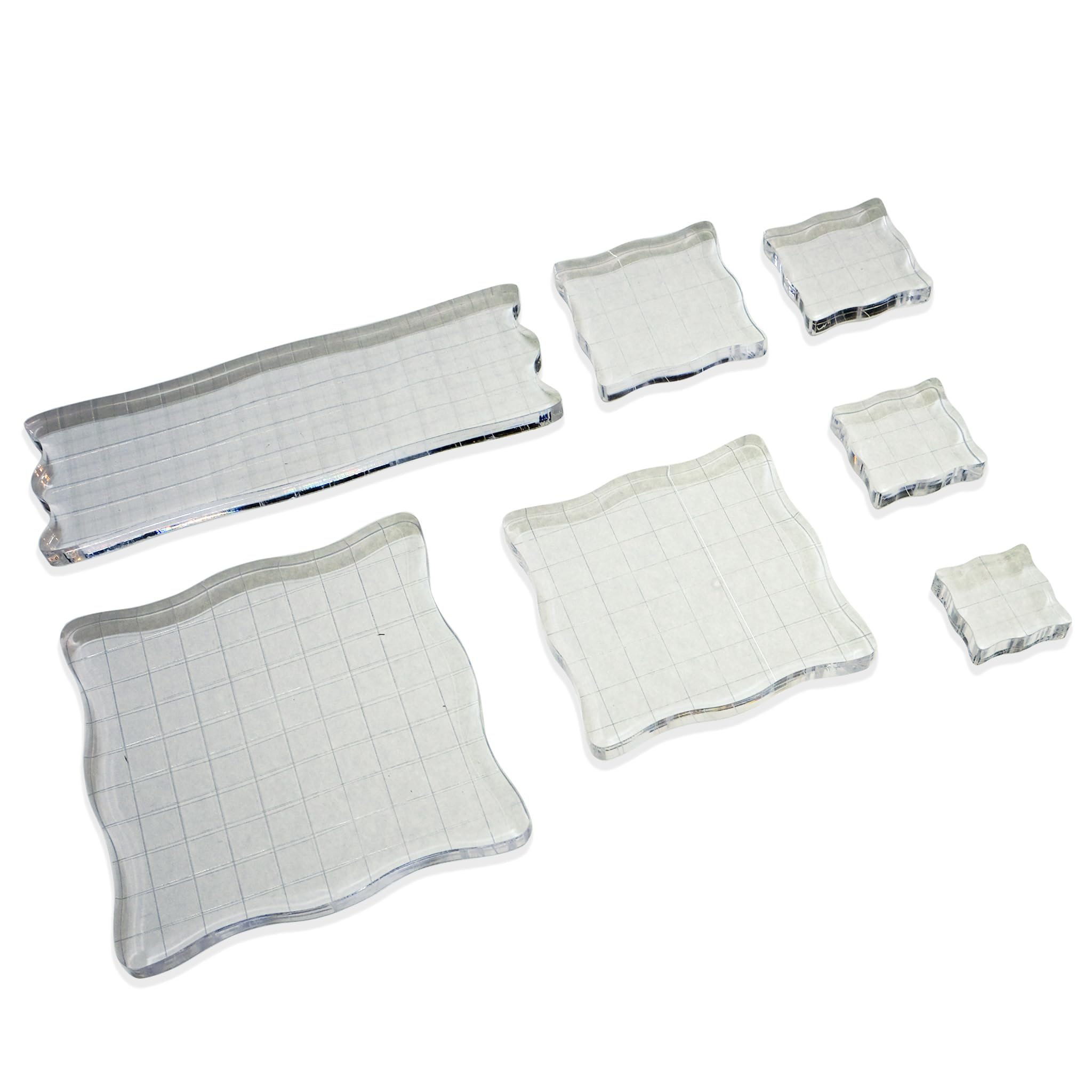 

Акриловая подушечка для чернил с сеткой Набор из 7 прозрачных блоков для силиконовых дневников Линии, Размеры, Штампы, Скрапбукинг, Декор, Планеры,