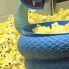 Contenitore per popcorn riutilizzabile, grande capacità, portatile, stampato in 3D, a forma di serpente blu, per snack e popcorn, regalo da collezione per gli appassionati di film di cartoni animati