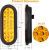 6PCS 6' Oval Amber LED Strobe Trailer Tail Lights with Rubber Grommet & 3-Prong Wires