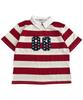 SK8ER ROCK 88 Stripe Rugby Shirt ((Ivory*Red))