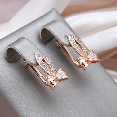 Orecchini con nodo a fiocco color oro rosa Kinel da donna