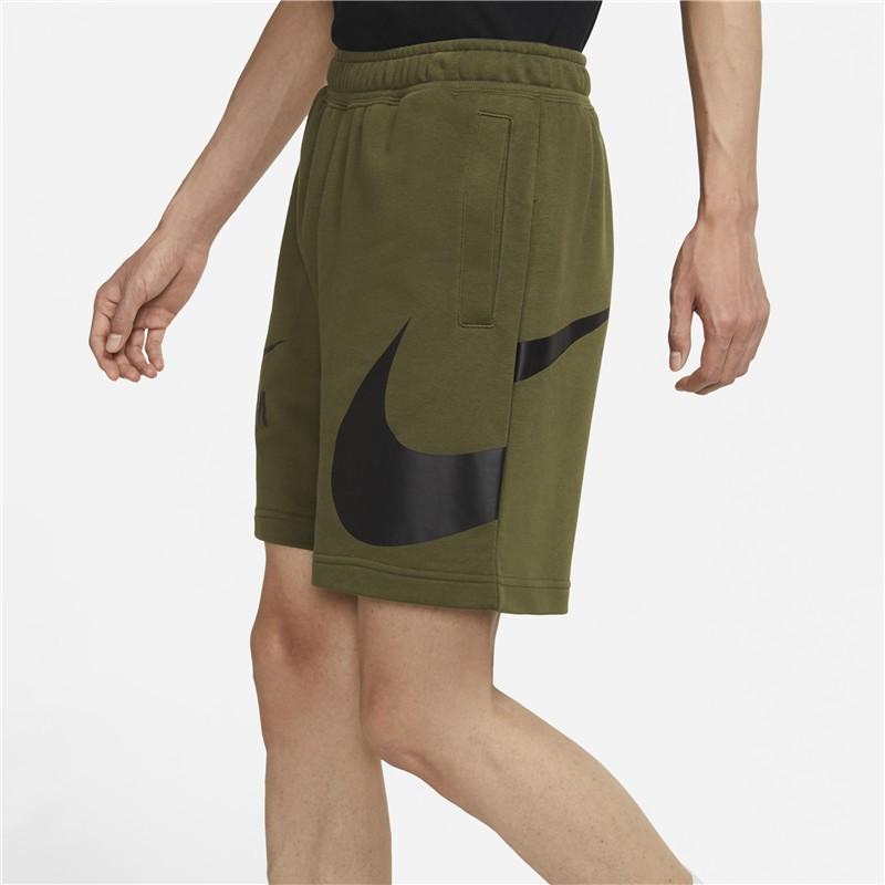 Nike Sportswear Swoosh Large Logo Loose-Fit Casual Shorts Men Bottoms Military-Green DD5998-326