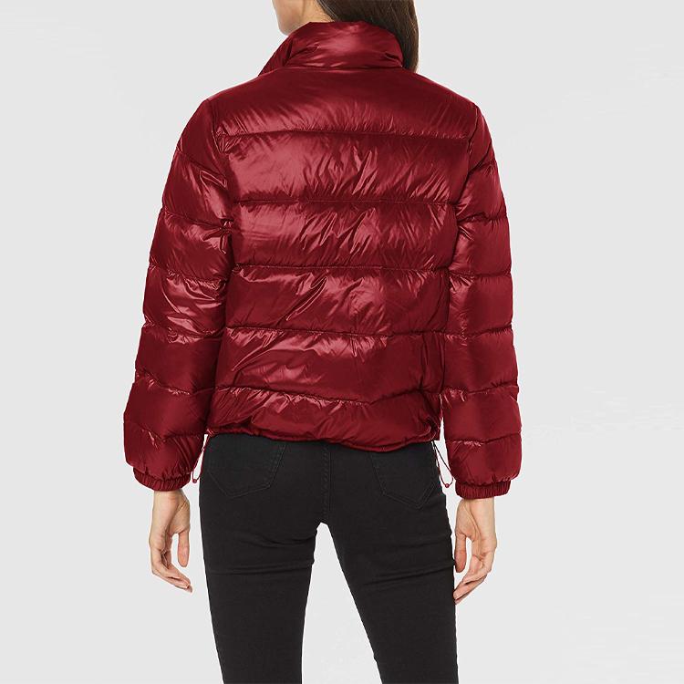 Levis Shiny Zipper Stand Collar Long Sleeve Down Jacket Women Outerwear Red 79590-0003