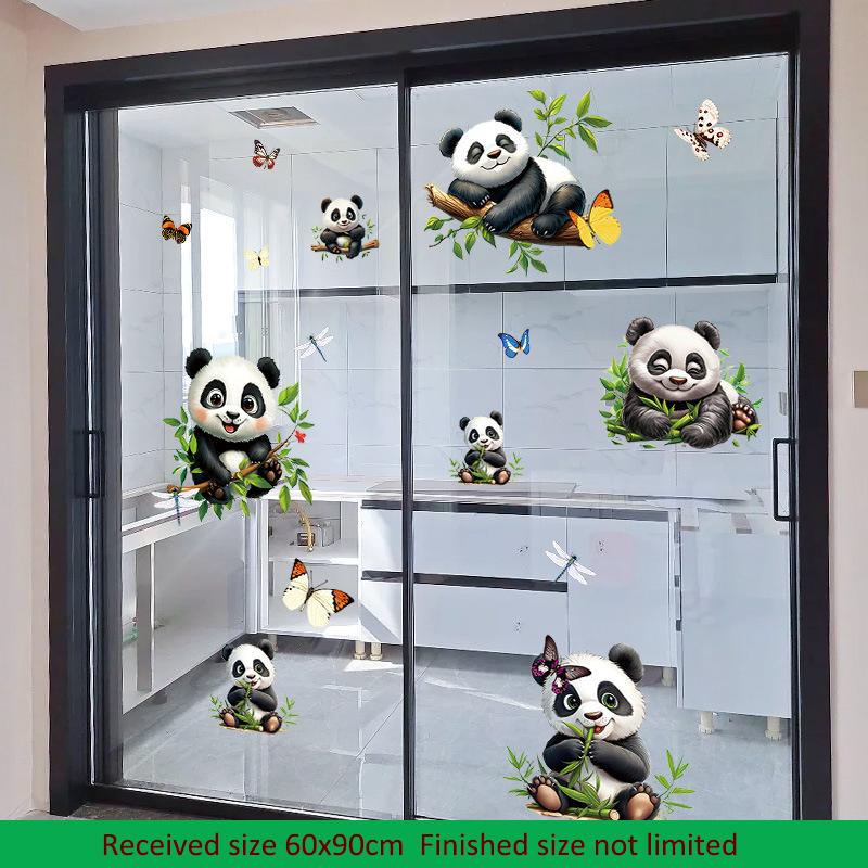 

Великий 3D Мультяшний Панда Настінна Наклейка Мила Панда Їсть Бамбук Декаль для Дитячої Кімнати Дитячого Садка Класної Кімнати Дитячої Спальні Декор Знімна Відклеювана 60X90CM