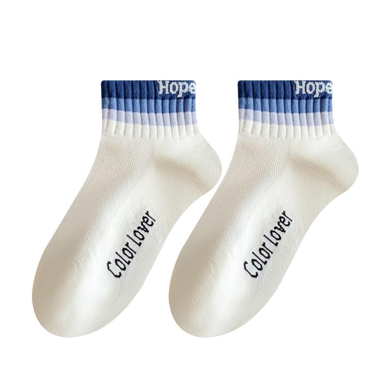 Female Autumn and Winter New Cotton Mesh Breathable Deodorant Perspirant Not To Drop Heel Socks