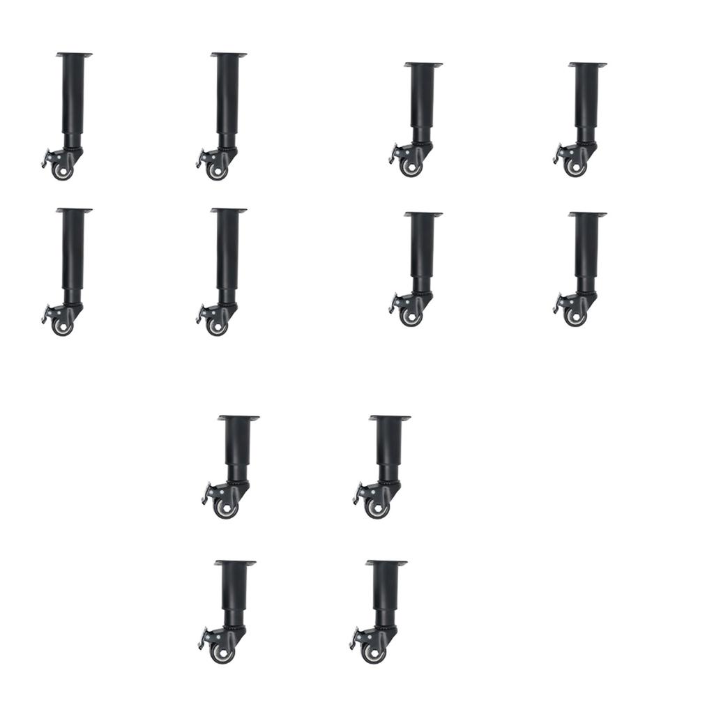 4Pcs Metal Adjustable Furniture Legs with Braked Swivel Casters Table Legs Heavy Duty Replacement Support Legs Enduring