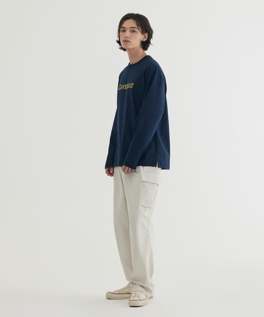 COVERNAT Cotton Cargo 1-Tuck Pants Ecru