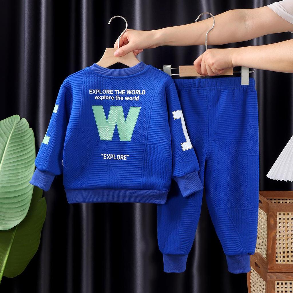 Baby Warm Sets Spring Autumn Trendy Suit Boys Girls Sweatshirt Outfit Kids Cotton Top Casual Sports Pants