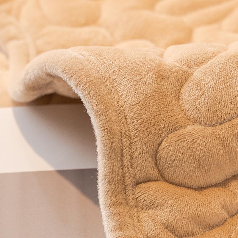Sofa Cushion Simple Winter Plush Light Luxury Style Cushion Thickened Anti-Slip Leather Sofa Cover Cover Cloth Universal