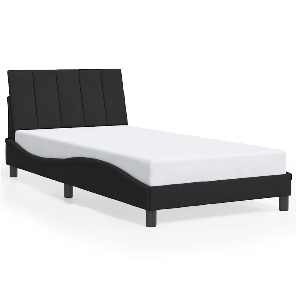 Bed Frame without Mattress Hanko Black 100x200 cm Velvet