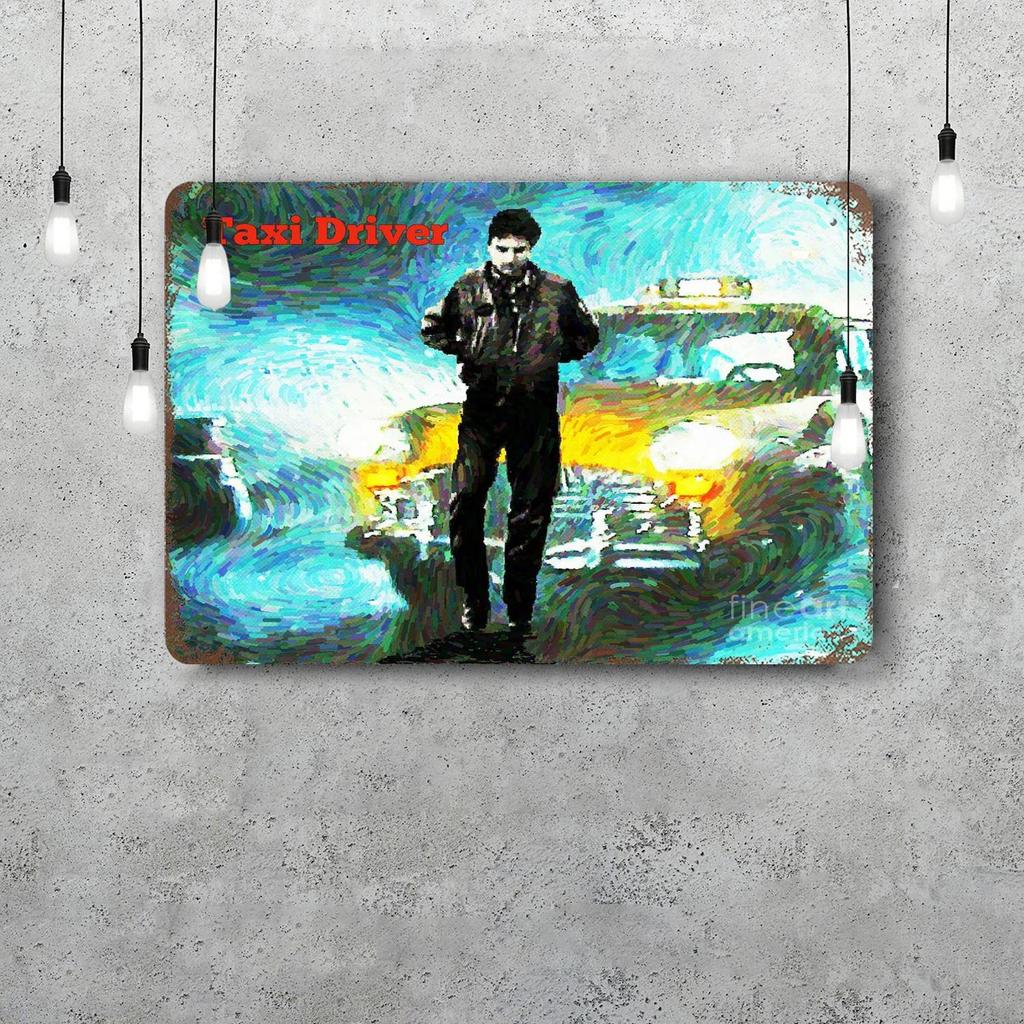 de niro taxi driver movie Retro Vintage Tin Sign Poster Decorative Plaque Metal Plate Wall Decor