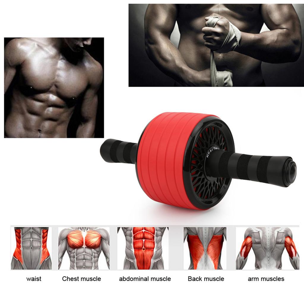 Rueda para Entrenamiento de Músculos Abdominales Rodillo Mango de Esponja Agarre Equipo de Ejercicio para la Cintura Gimnasio Fuerza Corporal Potencia Fitness