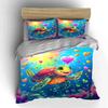 Colorful Turtle Ocean Fantasy Set Exquisite Three-Piece Bedding Set Gift For Kids And Adults