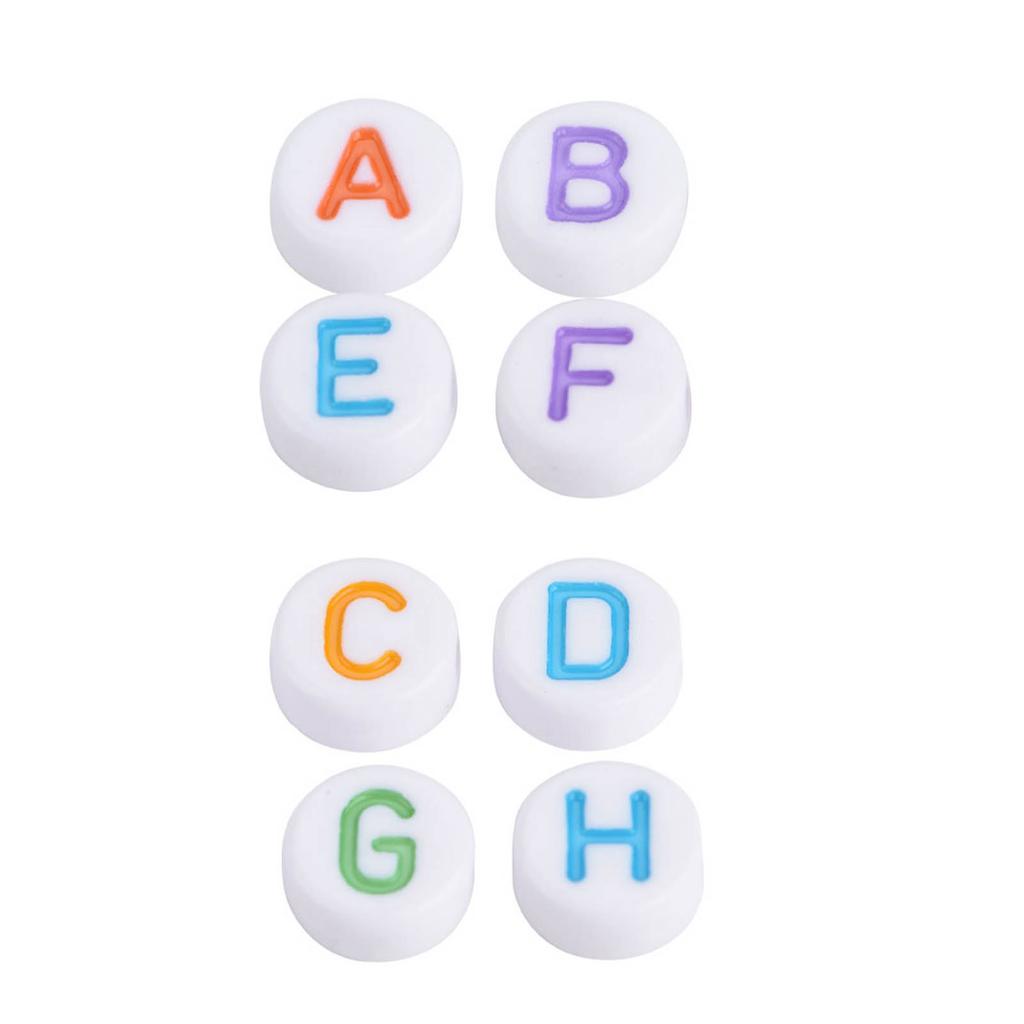500Pcs 7 Colors Acrylic Letter Beads A-  Round Alphabet Beads for   Bracelet Necklace, Cute Letter Beads Can Make Up a Word According To Your Like,