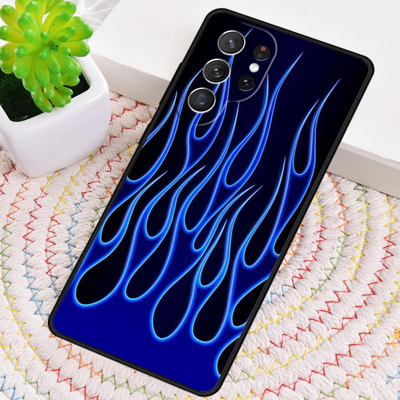 green flame Silicone Phone Case For Samsung Galaxy note 10 pro S26 S25 S24 S23 S22 S21 Plus S25Ultra Capa Cover