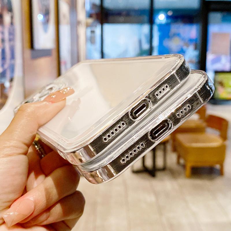 Luxury Transparent Shockproof Phone Case for iPhone 15 14 13 12 Mini 11 Pro X XR XS Max 7 8 Plus SE Clear Bumper Soft Tpu Cover