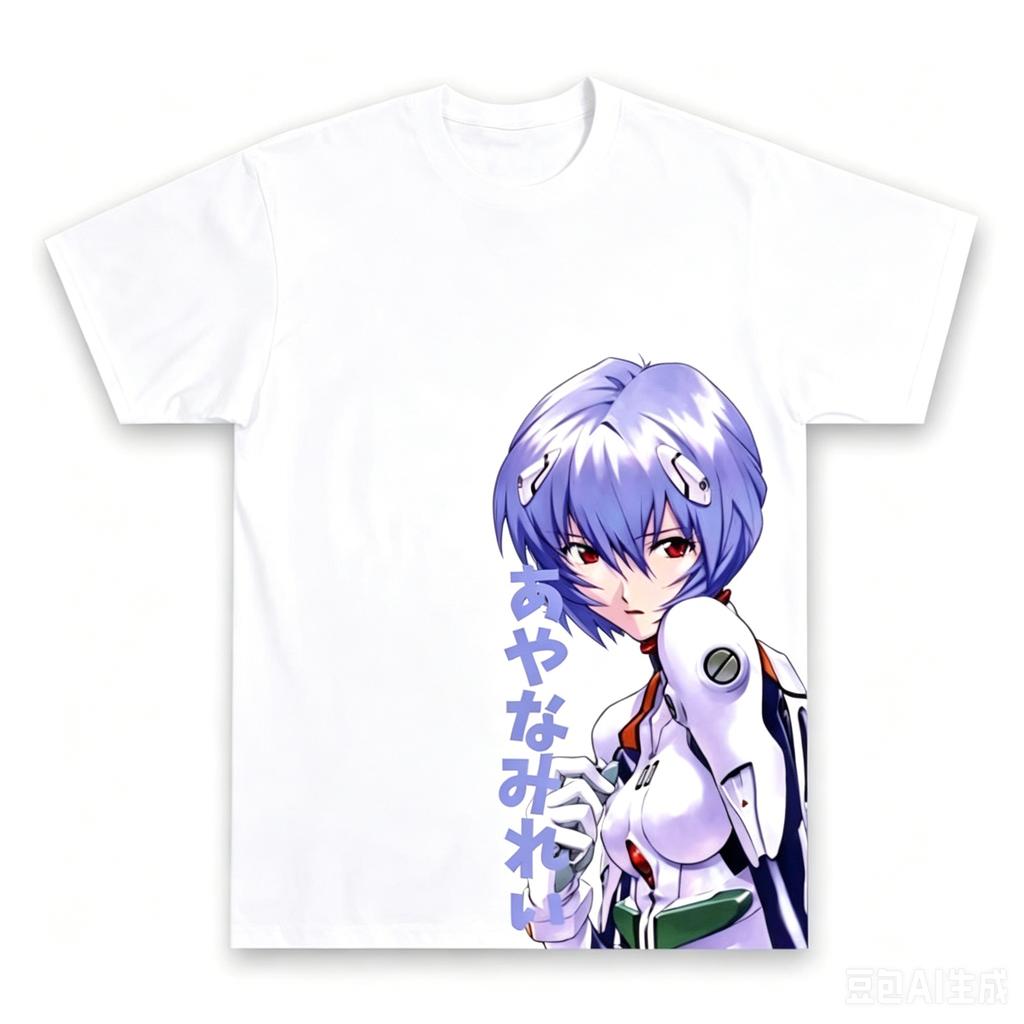 New Anime Gospel Four Seasons Retro  Fabric Harajuku T-shirt, Daily Casual Style for Boys and Girls