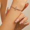 Diamond-Studded Cross Bracelet for Women: Elegant Adjustable Drawstring Bangle In European and American Style