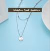 Cazador Double Layer Chain Necklace for Women Stainless Steel Round Dics Pendant Beads Chain Minimalisst Jewelry Fashion Choker