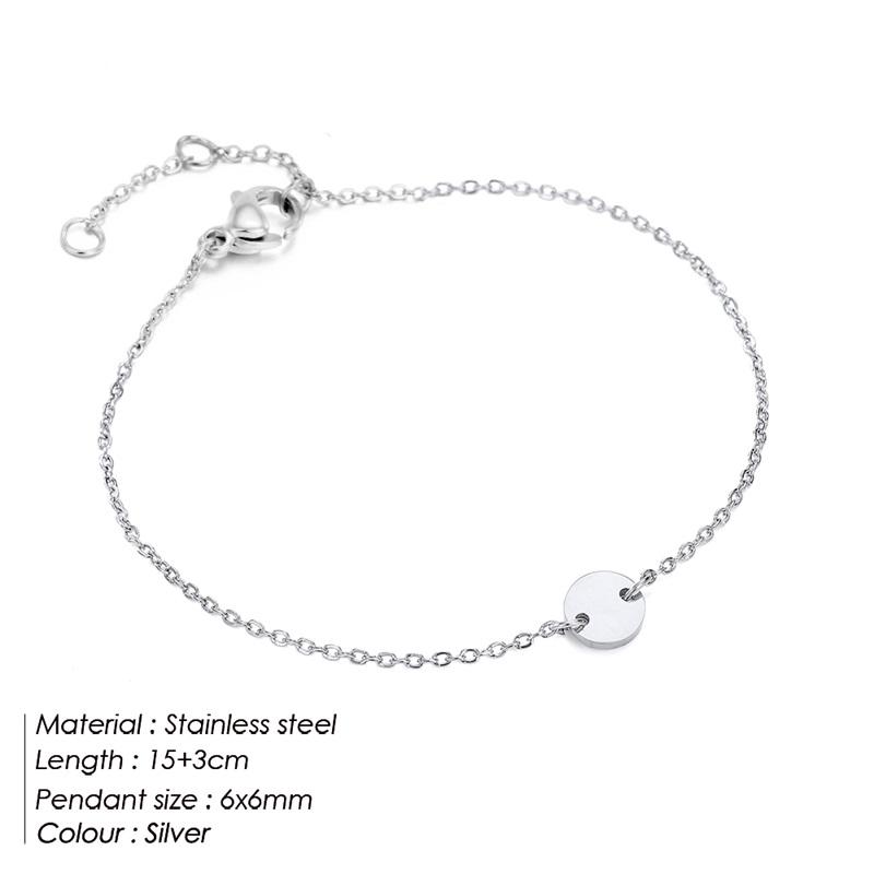 EMANCO Minimalist Initial Custom Charm Bracelets for Women Stainless Steel Bracelet Adjustable Bracelet Jewellery