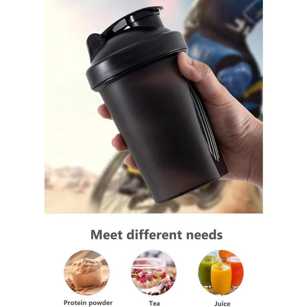 14 Oz Shaker Cup, Leak Proof Design, with Stainless Steel Mixing Ball for Fast Mixing, BPA Free, Suitable for Fitness and Sports