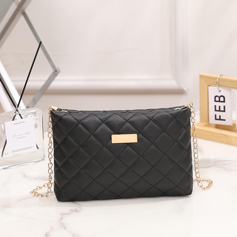 Embroidered Rhombus Soft Bag New Versatile Shoulder Messenger Women's Bag Niche Leather Mobile Phone Change Bag