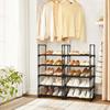 SONGMICS Shoe Rack, 5-Tier, Large Capacity, Slim Design, Dividable for Space-Saving Storage, Keeps Entryway Clean, Black (LSA005B02)