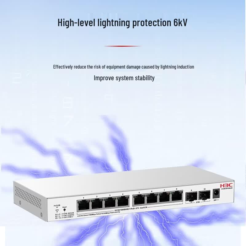 H3C S1650-8FP2NS-EI Layer 2 Managed PoE Network Switch