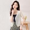 Sanpowa Women's Ice Silk Knit Cardigan