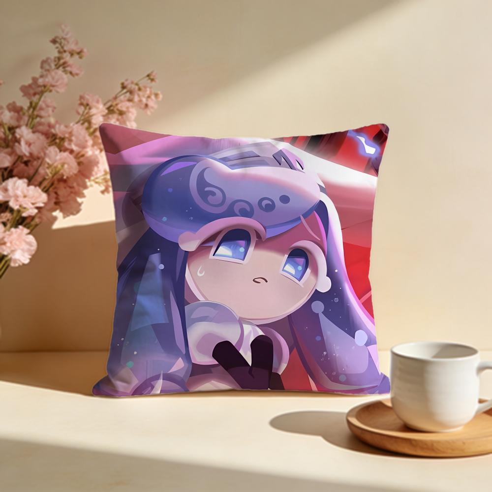 Trendy CCookie Run Kingdomable Cushion Cover Stylish Washable Pillow Cover Ideal for Couch Bedroom Car Decoration