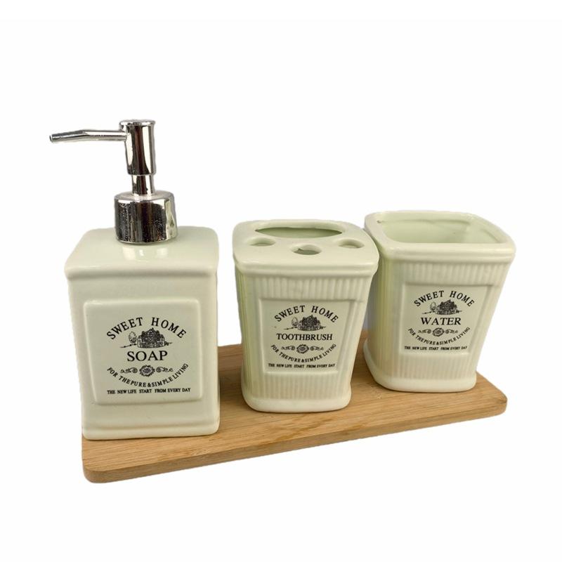 Creative Ceramic Bathroom Set European Matte Bathroom Finishing Accessories Ornament Hotel Bathroom Toiletries Kit