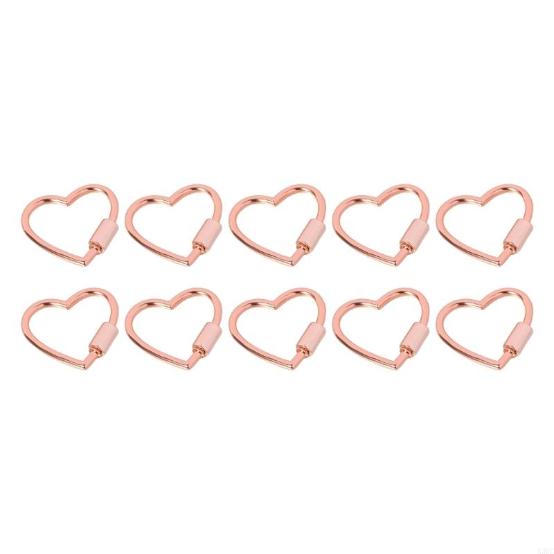 

Heart Buckles Fasteners Clip for Handbag Strap Rings Bag Accessories X3UC рожевий колір золота
