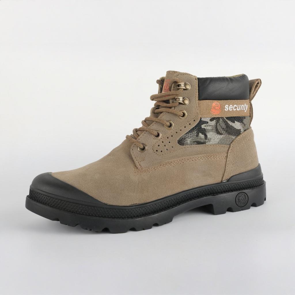 High-Temperature Resistant Steel Toe Welding Shoes, Splash Proof & Anti-Puncture, High Top Protective Work Footwear Khaki 45