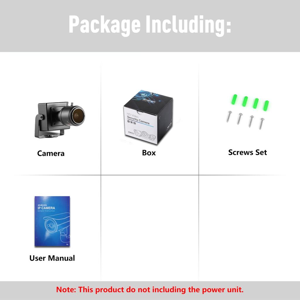 REVODATA POE Zoom Mini IP HD 5 Million Pixels Small Indoor Security Camera Manual Zoom Lens P2P Remote View CCTV Video Cam Camera, 2.8-12mm H.265