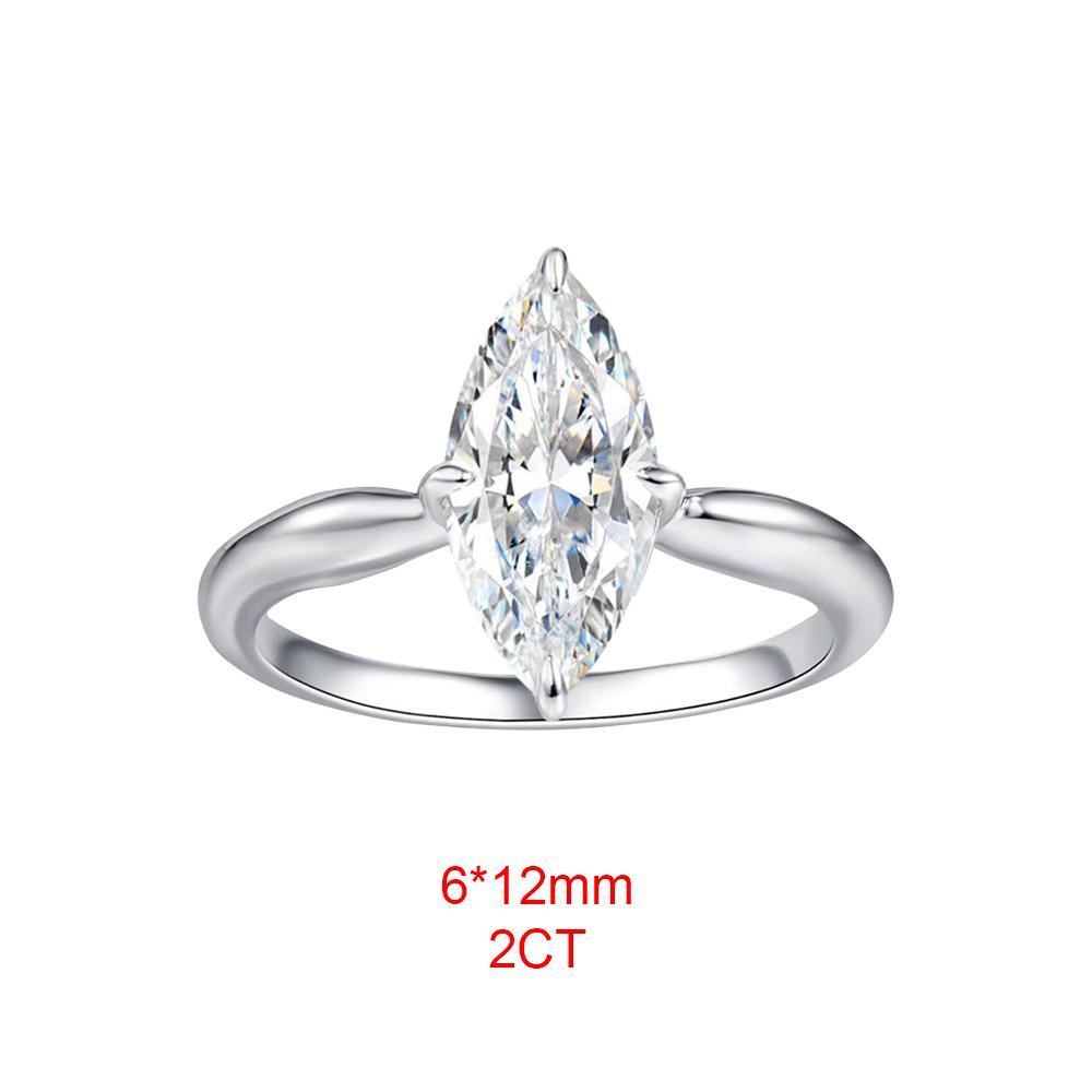 1/2/3Carat Marquise Cut Moissanite Rings for Women CopperSolitaire Diamond Ring Engagement Wedding Bands Jewelry