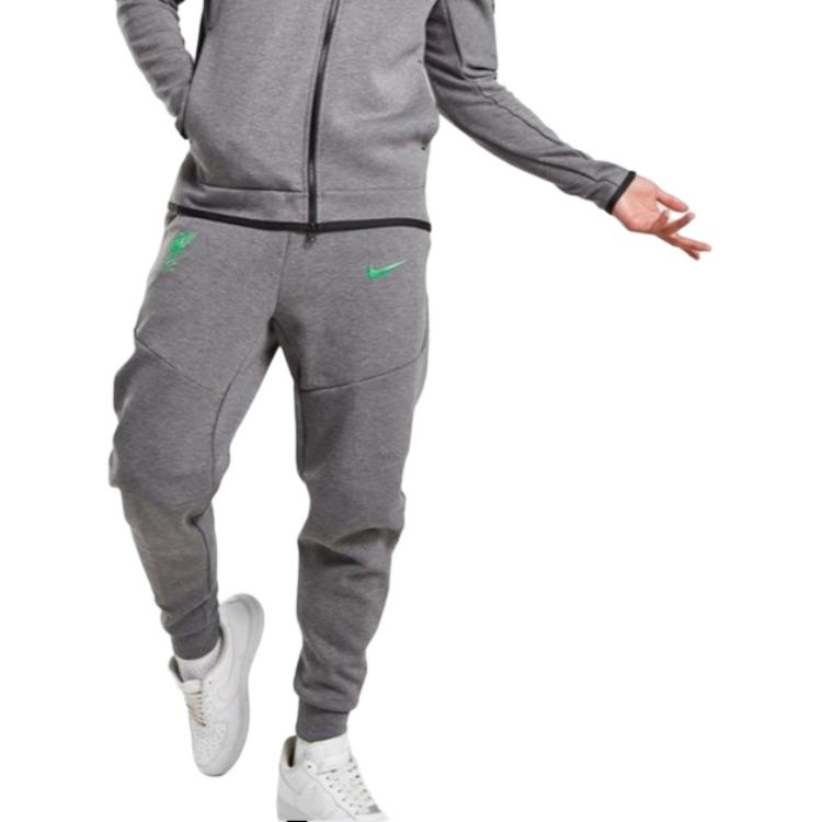 Nike Liverpool FC Tech Fleece Logo Embroidered Comfortable Lace-Up Knitted Sports Pants Men Pants Gray DV4834-071