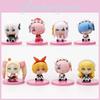 Adorable 8 Piece Sitting Rem And Ram Figure Set From Re Life In A Different World From Zero